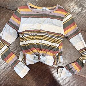 Gaze Multicolor Striped Long Sleeve Top